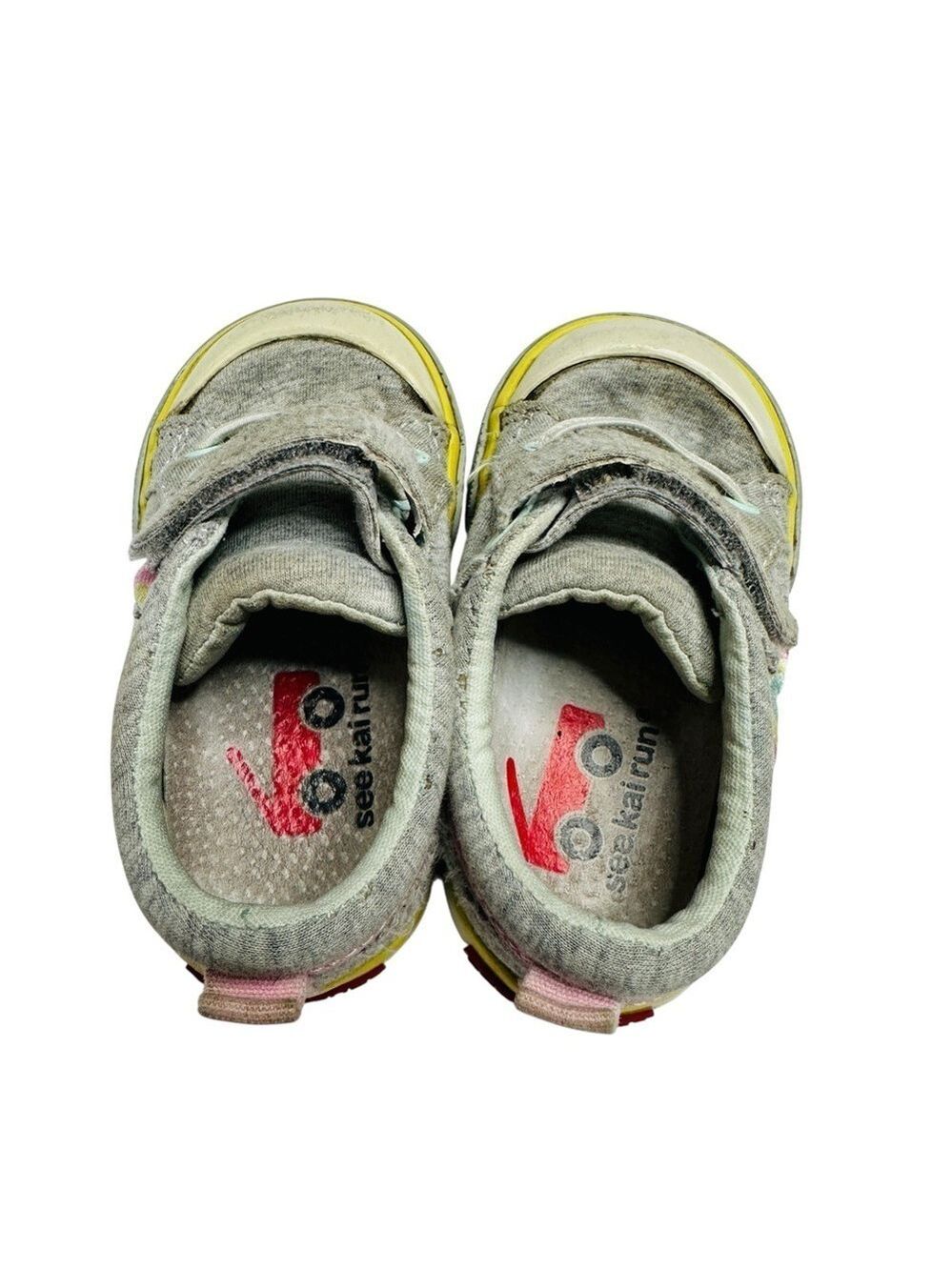 See Kai Run Toddler Size 5 Rainbow Gray Sneakers Hook & Loop Strap - Picture 7 of 12